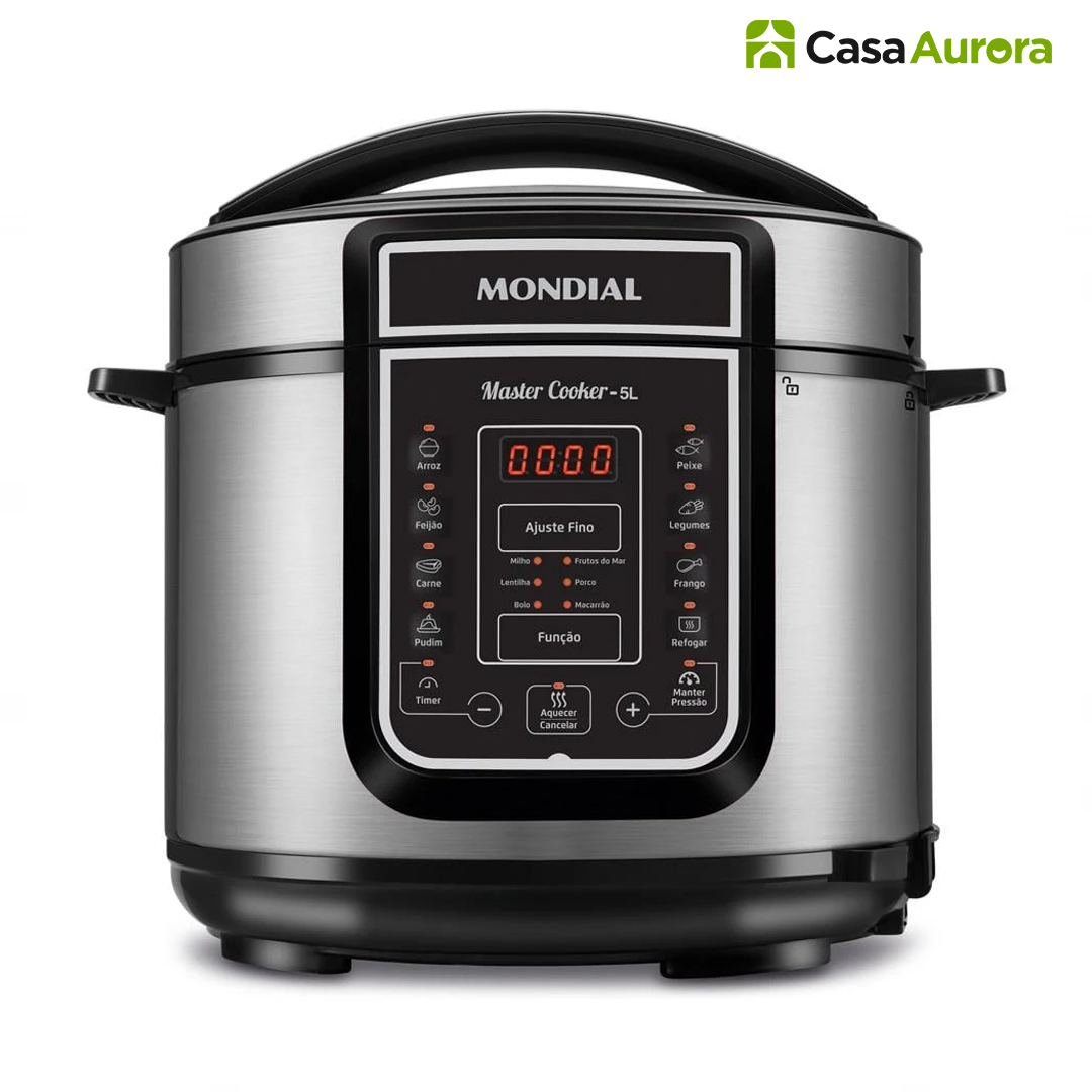 Kit Panela de Pressão Elétrica Mondial + 10 Utensílios + Livro de Receitas Prontas de BRINDE